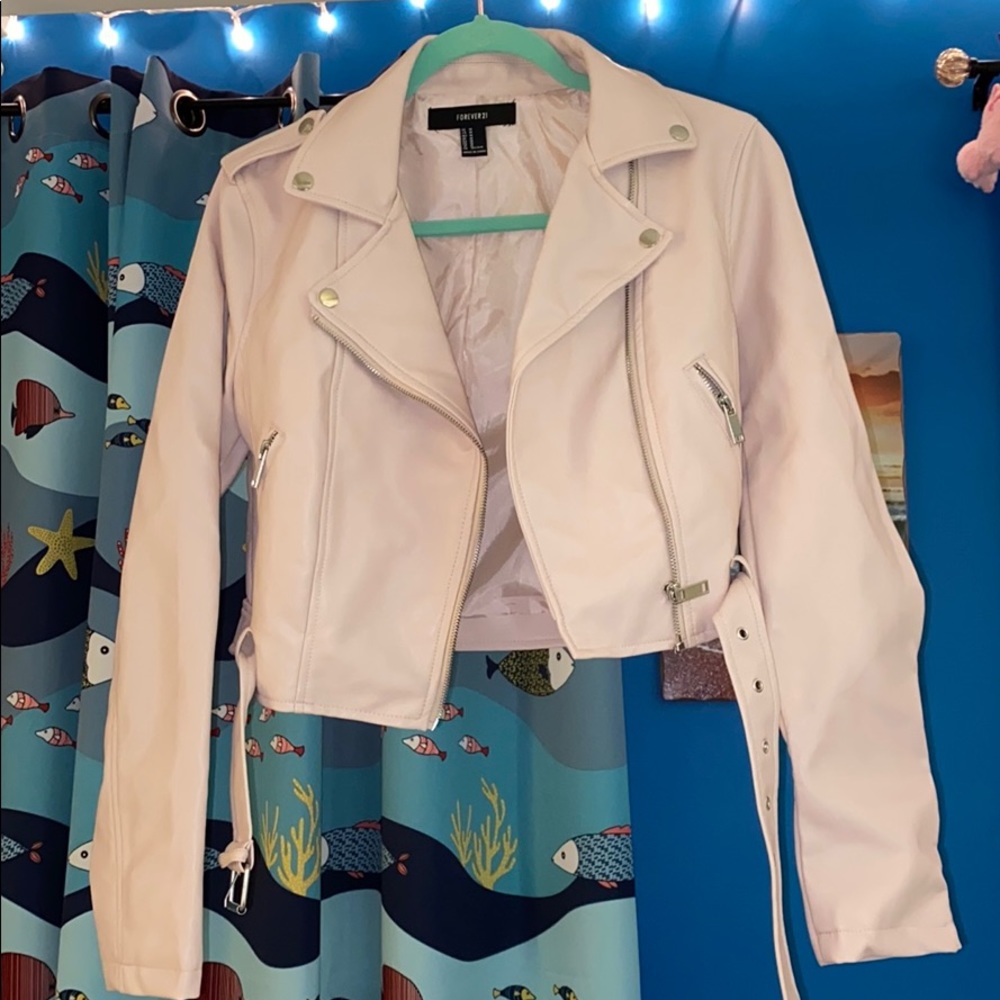 Light pink leather jacket from forever 21